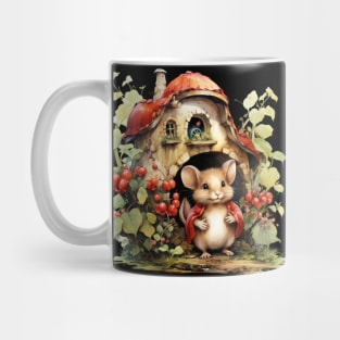 Mouse wearing red shawl  Mushroom House Mug